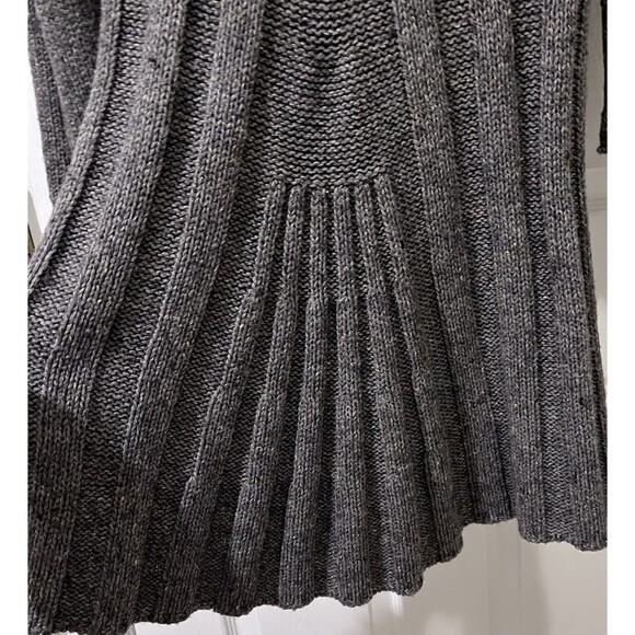 Max Studio Wool Turtleneck Chunky Cable Knit Sweater Dress Womens L Dark Gray - Picture 6 of 8